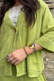 Lina Linen Blend Box Jacket Washed Olive